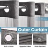 EUTXL Charcoal Grey Stall No Hook Shower Curtain with Snap
