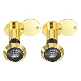PATIKIL 9/16" Door Viewer Peephole 2Pcs 180-Degree Door Viewer Fits 1-3/4inch to 2-15/16inch Door Peep Hole with Rotating Privacy Cover for Home Office Hotel, Gold