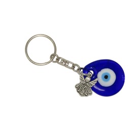 Jeannieparnell 107 3cm Lucky Evil Eye & Angel Charm Keyring Bag Hanger Handmade
