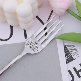 Dinner Fork Inspirational Gifts for Girlfriend Boyfriend Christmas Birthday Gifts for Daughter Son Wedding Gift for Friend Bestie Valentines Gifts for Husband Wife May The Fork Be with You