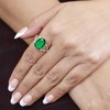 Jeweloporium 925 Silver Ring for Women Size S Green Emerald