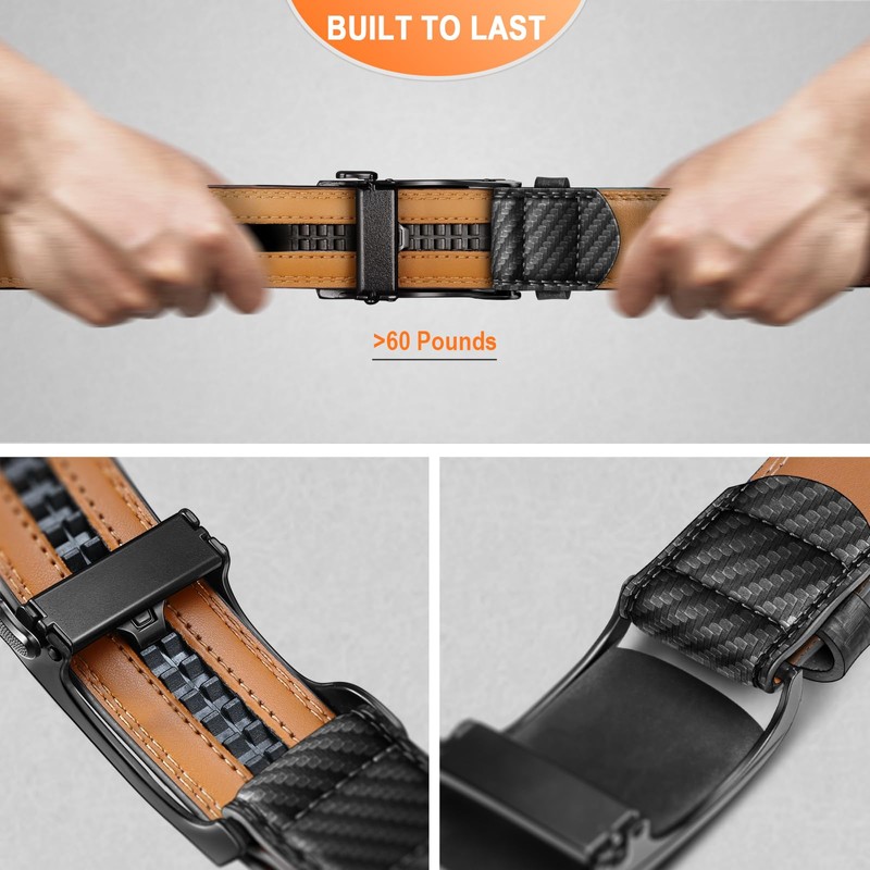 BULLIANT Men's Ratchet Belt Nontrimmable-Click Belt Adjustable for Men Gift