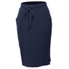 Elastic Waist Self Tie Tulip Hem Side Pocket Skirt Navy