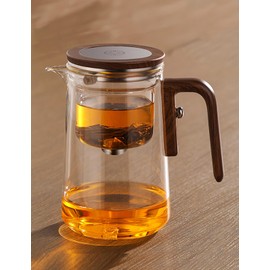 Enchanti Tea Pot, Enchantipot Magic Tea Pot With Removable Strainer, Water Separation Press Control Glass Magic Teapot, Loose Tea Witchcraft Teapot (800ml)