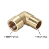 sourcing map Brass Pipe Fitting 90 Degree Elbow 1/4 (BSP)