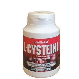 Health Aid L-Cysteine 550mg - Vit B6 30 Tablets