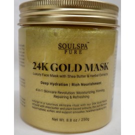 Soulspa Pure - 24K Gold Mask Luxury Face Mask - 8.8 oz - Deep Hydration/Rich Nou