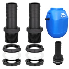 2 PCS Water Tank Connectors and Fittings, Water Butt Connector Kit,UniversalWater Butt Hose Connectors,25mm Hose Adapters,Waterbutt Overflow Connector for Rain Barrels,Tanks