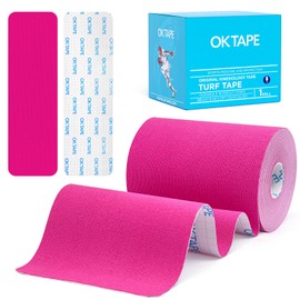 OK TAPE Turf Tape, Precut Extra Wide Turf Tape Footabll Turf Burn, Pink Athletic Tape Waterproof, Durable and Super Sticky Kinesiology Tape, 4in x 21ft (4in x 15.75in/16pcs)