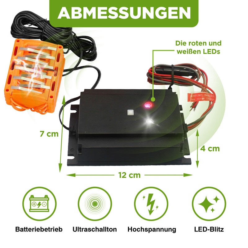 ISOTRONIC ISOTRONIC 3in1 Marderabwehr Blitz | mit Hochspannung, Blitzlichtfunktion, Hochfrequenz