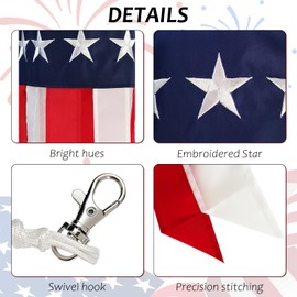 THQZLH 40 Inch American Windsocks (2 Pack) - Our Robust, Heavy-Duty Wind Socks for Outside are Tough, Functional, and Ideal July 4th Decor.
