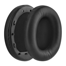 Geekria QuickFit Protein Leather Replacement Ear Pads for Sony WH-1000XM4 Wireless Headphones Ear Cushions, Headset Earpads, Ear Cups Repair Parts (Black)