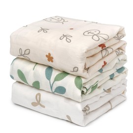 HECCEI Baby Swaddling Cloths Muslin Swaddle Blanket Baby Burp Cloths for Newborns, Soft Baby Blanket for Birth Gift