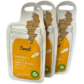 Fresh 3-PACK  Sweet Chef Ginger + Vitamin C Fresh Pressed Sheet Masks, .77 FL OZ EACH