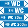 WC Sign with Arrow Arrow 3 mm Aluminium Composite, 50