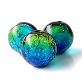 Gold Stone Keramarin Firefly Glass, 0.4 inches (10 mm), Grain Sale, Dragonfly Ball, Okinawa, 10 Tablets Sold