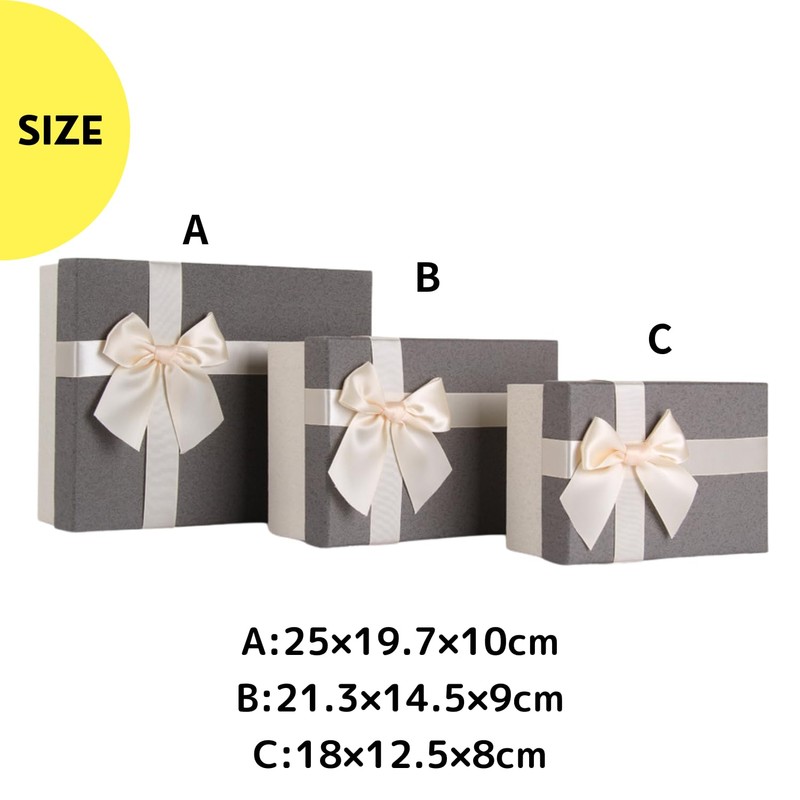 NYANDELMO Gift Box Gift Box Wrapping Ribbon Box (White C)