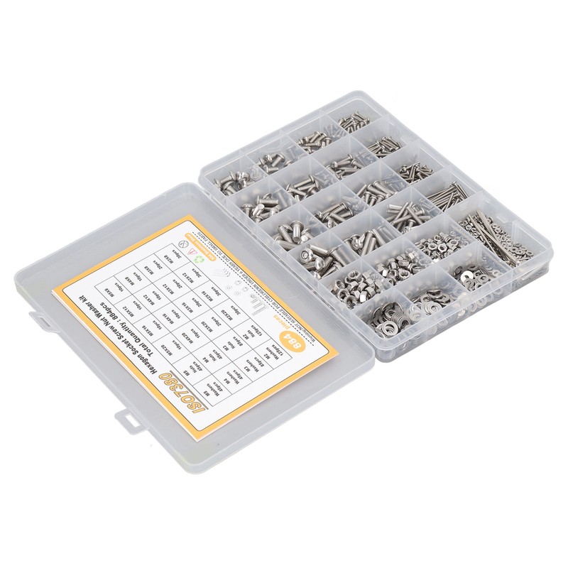 884 Pcs Screw Nut Washer Wrench Kit M2 M3 M4