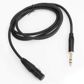 Generic Female XLR to 1/4 Inch (6.35mm) TS Mono Jack Microphone Cable, Unbalanced 3 Pin XLR Female to Quarter inch TS Plug Mic Cord for Dynamic Microphone - 3.3 Feet, Black