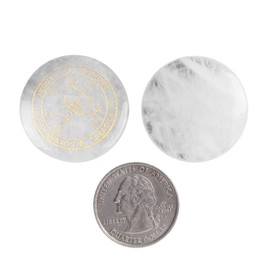 dssmboom Set of 7 Polished Rock Quartz Crystal Engraved Magic Archangel Symbols Wicca Stones for Meditation Chakra Balancing, Collectible & Decorative Pocket Worry Palm Stone for Home Decor