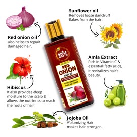 The Indie Earth The Indie Earth Advanced Red Onion Oil 300ml, Repairs Damaged Hair - Makes hair Thicker & Stronger