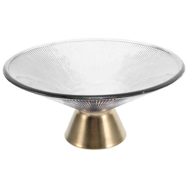 PRETYZOOM Glass Fruit Bowl, 10 Inches Pedestal Bowl, Decorative Footed
