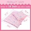 Doll Bedding 2 Pc. Set Pink Rabbit Print Bedding Pad/Mattress/Blanket