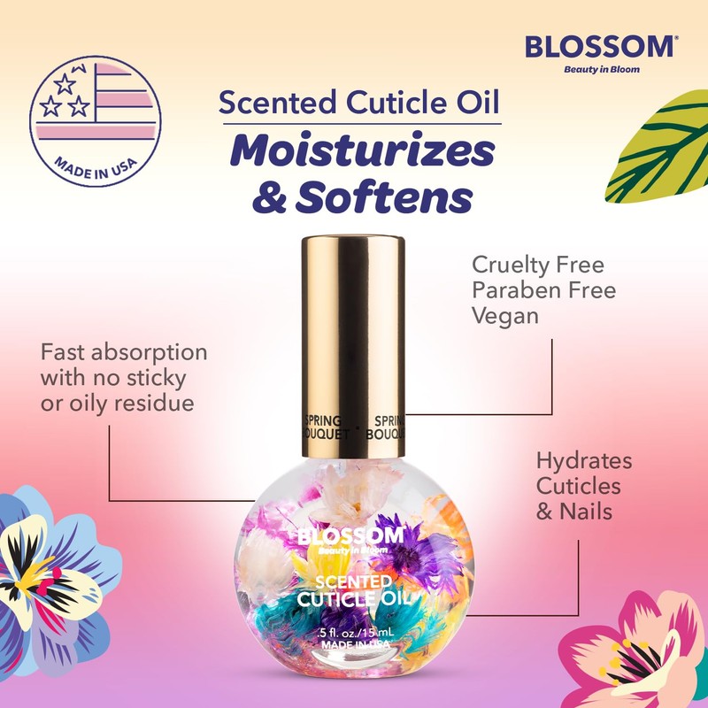 Blossom Cuticle Oil for Nails, Hydrating, Moisturizing, Scented Nail Oil