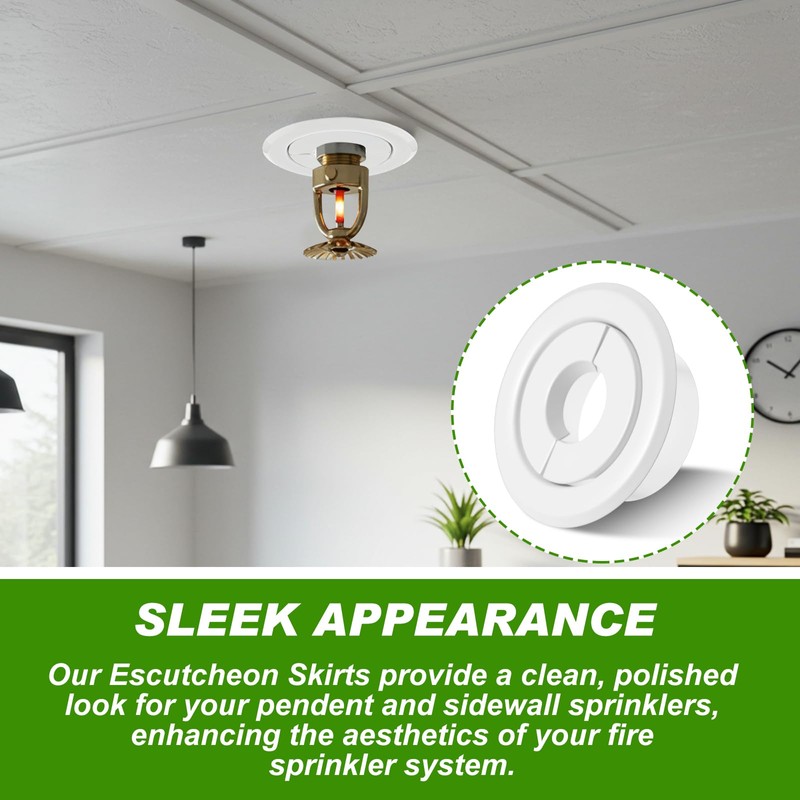 Shimeyao 12 Pcs Retrofit Recessed Fire Sprinkler Escutcheon 1/2" IPS
