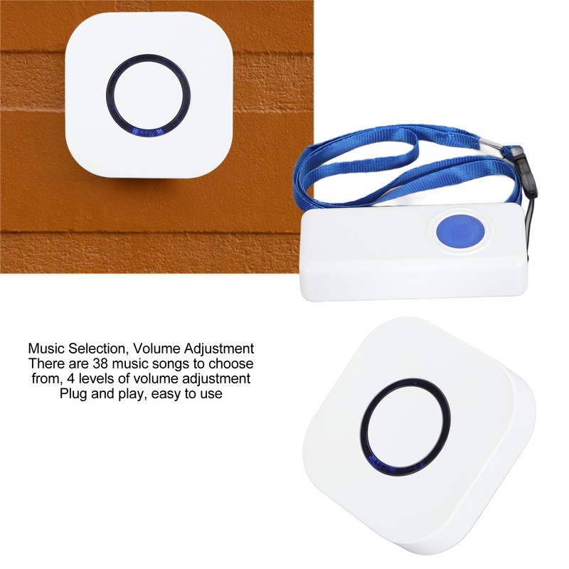 Wireless Caregiver Pager Call Button 4 Level Volume Adjustment Emergency