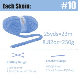 Chunky Chenille Yarn Jumbo Super Soft Fluffy Yarn for Crocheting Bulky Yarn & Hand Knitting|Thick Giant for DIY Blankets,Scarves,Amigurumi(Gray,2.2lb)