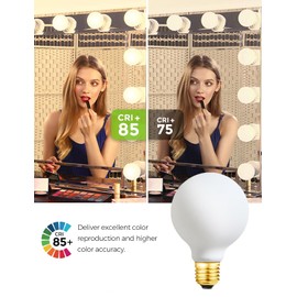 LVYE G25 LED Light Bulb E26 Base Matt Opal Porcelain Soft White 3000K Dimmable Edison 6W Led Globe Bulb,600LM,60 Watt Equivalent,Outside Frosted Glass,G80 Vintage LED Edison Globe Light Bulb,4 Pack.