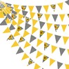 32Ft Yellow and Black Plaid Sunflower Pennant Banner Fabric Triangle