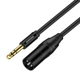 DREMAKE 6 Foot TRS Stereo 6.35mm 1/4 Inch to XLR Balanced Mic Cable Male to Male Audio Patch Cord for Speakers, Amplifier