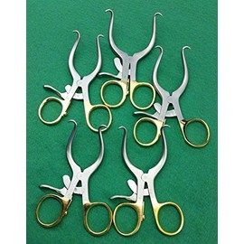 NEW PREMIUM SET OF 5 O.R GRADE GELPI RETRACTOR 3.5" WITH GOLD HANDLE(CYNAMED)