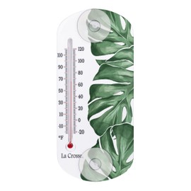 La Crosse 204-1520L 8-inch Analog Capillary Window Thermometer with Monstera