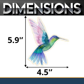 Hummingbird Sticker Size 5.9 x 4.5 in
