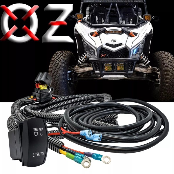 OZ-USA 10' Plug-and-Play Power Wire Harness Kit with LIGHTS On/Off