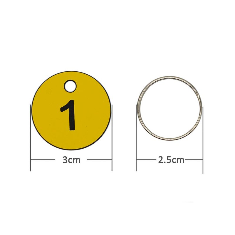 Plastic ID Number Plates Key Chain Engraved Number with Key