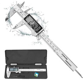 Electronic Digital Vernier Caliper, LOUISWARE Stainless Steel Caliper 150mm/0-6 inch Measuring Tools with Extra-Large LCD Screen, inch/Metric Conversion