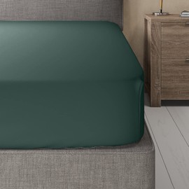 Royal Bedding Viscose from Bamboo and Cotton-Blend Fitted Sheet, Silky Soft Fitted-Sheet, 60% Viscose Made from Bamboo and 40% Cotton Blend Fitted Sheet, Twin-XL Size, Teal