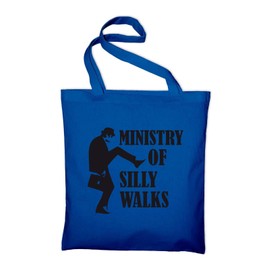 Styletex23 #1 Monty Python Ministry Of Silly Walks Jute Bag Cotton Bag, royal blue