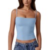 QINSEN Women's Basic Solid Cami Undershirt Spaghetti Strap Double Layer