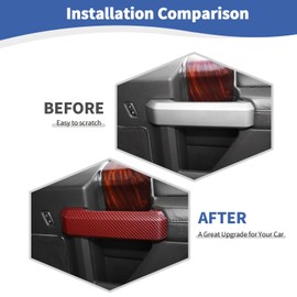 RT-TCZ - Juego de accesorios de interior para Ford F150 2015-2021, fibra de carbono roja