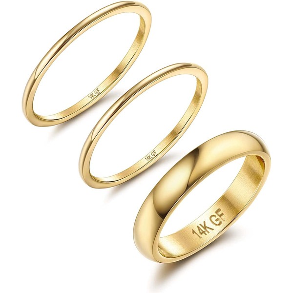 Adramata 14K Gold Filled Rings for Women Stacking Rings Stackable