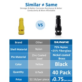 SUNVIE Low Voltage Landscape Lights Wire Connectors 12-16 Gauge Landscape Lighting Wire Connector for Garden Pathway Lights Spotlight Work with Malibu Paradise and Other Outdoor Lighting (40 Pack)