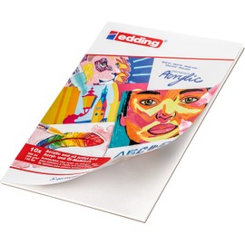 edding 30010 Acrylic and Oil Painting Pad - White - 10 Sheets in A4 - 300gsm Thick Acrylic Paper - Canvas-Like Paper for Acrylic and Oil Paint, Acid Free, Ideal for Any Artistic Level