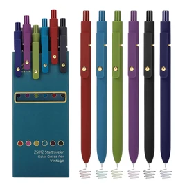 Ddaowanx Gel Pens, 6 Pcs 0.5mm Quick Dry Fine Point Smooth Writing Pens, Cute Office School Supplies Gifts for Women (6Pcs-Vintage Colors)