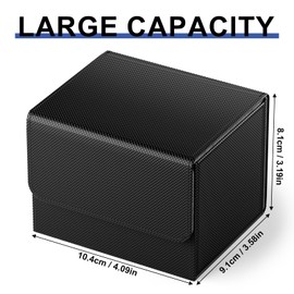 Mlikero Premium Trading Card Deck Box Compatible with MTG Cards, 4 Pack Horizontal Leather Card Deck Boxes for Over 100 TCG Cards, Magnetic Card Box Fits Magic Commander Yugioh Cards