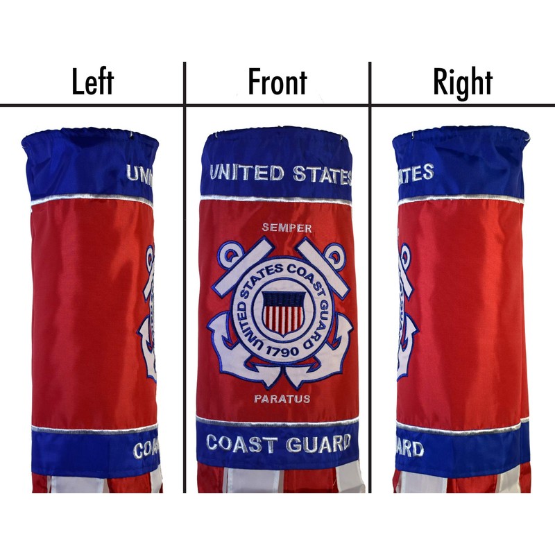 In the Breeze U.S. Coast Guard Windsock, 40-Inch,Red,Blue,White,6" W x